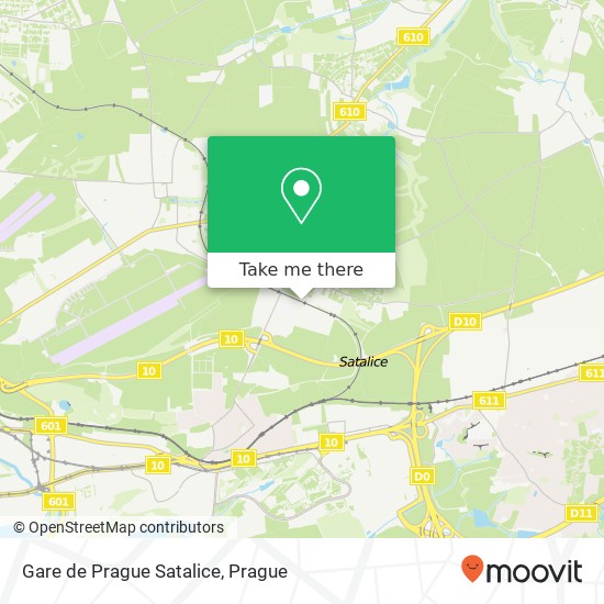 Gare de Prague Satalice map