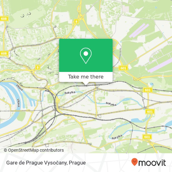 Gare de Prague Vysočany map