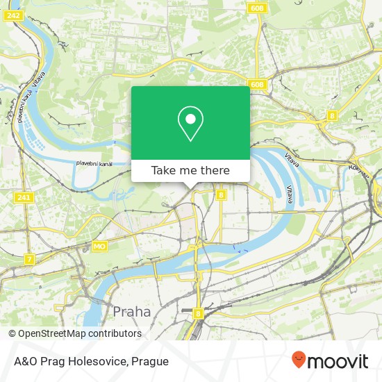 A&O Prag Holesovice map