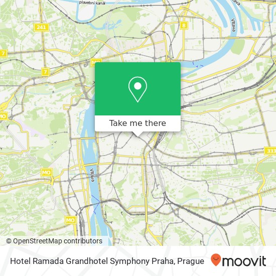 Карта Hotel Ramada Grandhotel Symphony Praha