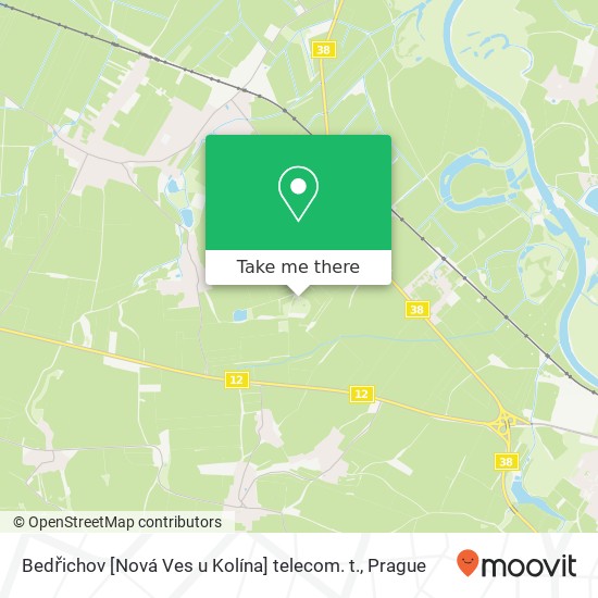 Bedřichov [Nová Ves u Kolína] telecom. t. map