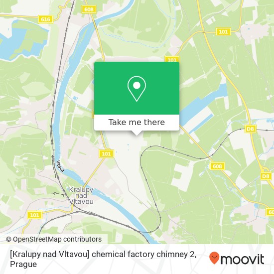 [Kralupy nad Vltavou] chemical factory chimney 2 map