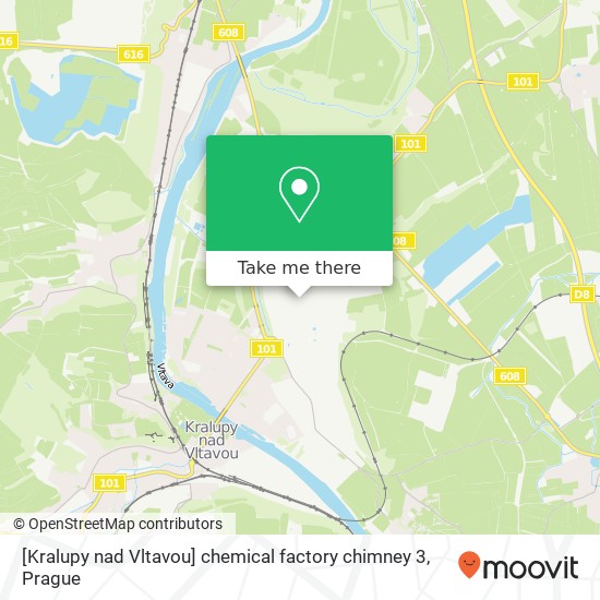 [Kralupy nad Vltavou] chemical factory chimney 3 map