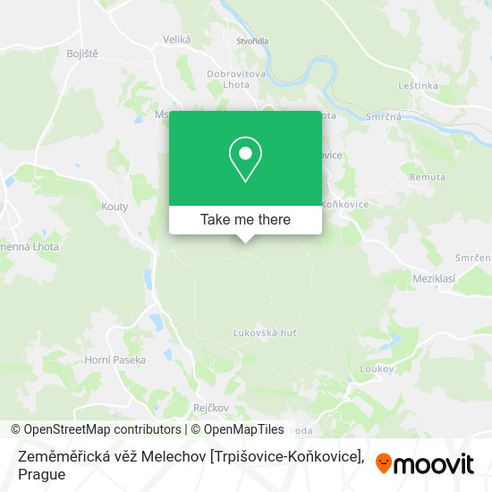 Zeměměřická věž Melechov [Trpišovice-Koňkovice] map