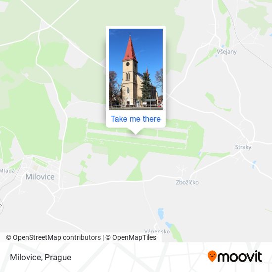 Milovice map