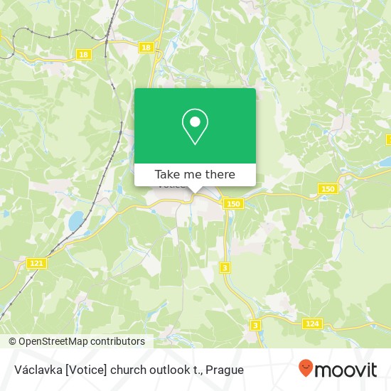 Václavka [Votice] church outlook t. map