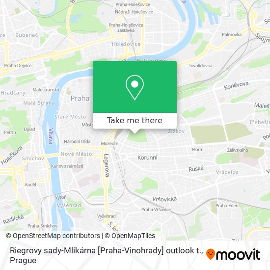 Riegrovy sady-Mlíkárna [Praha-Vinohrady] outlook t. map