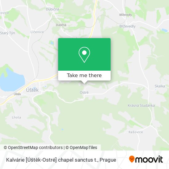 Kalvárie [Úštěk-Ostré] chapel sanctus t. map
