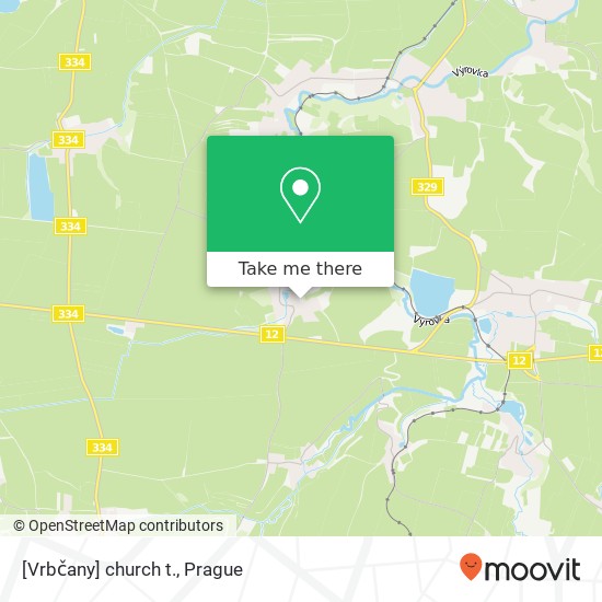 [Vrbčany] church t. map