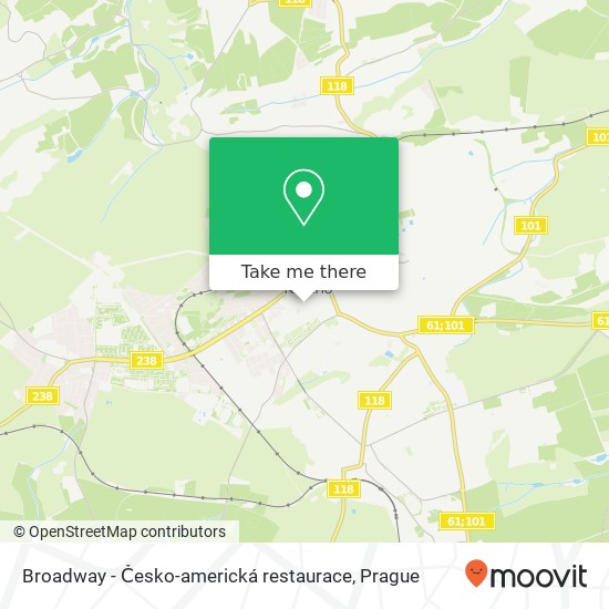 Broadway - Česko-americká restaurace map