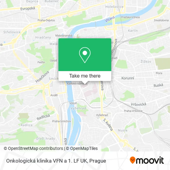 Карта Onkologická klinika VFN a 1. LF UK
