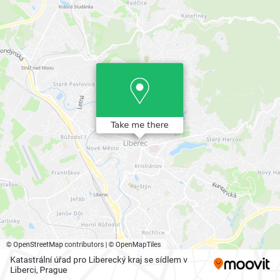Katastrální úřad pro Liberecký kraj se sídlem v Liberci map
