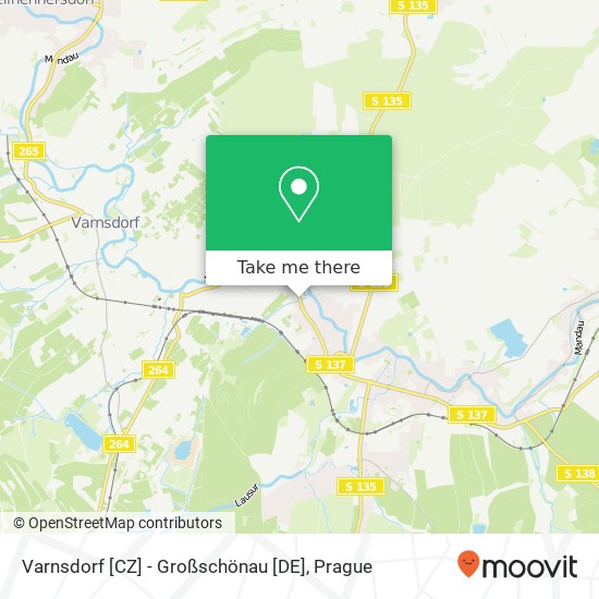 Varnsdorf [CZ] - Großschönau [DE] map