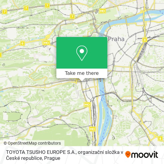 TOYOTA TSUSHO EUROPE S.A., organizační složka v České republice map