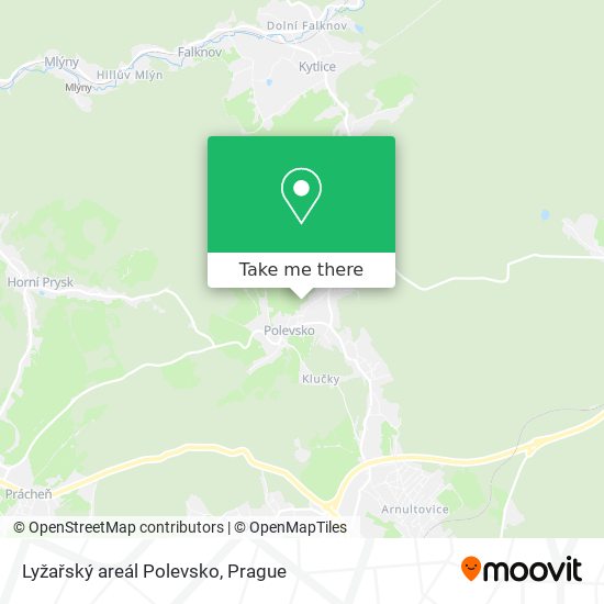 Lyžařský areál Polevsko map