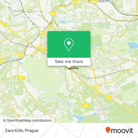 Карта Zara Kids, Roztylská 148 00 Praha
