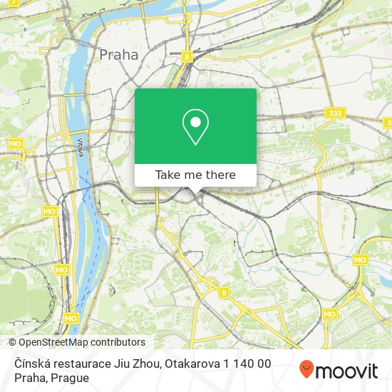 Карта Čínská restaurace Jiu Zhou, Otakarova 1 140 00 Praha