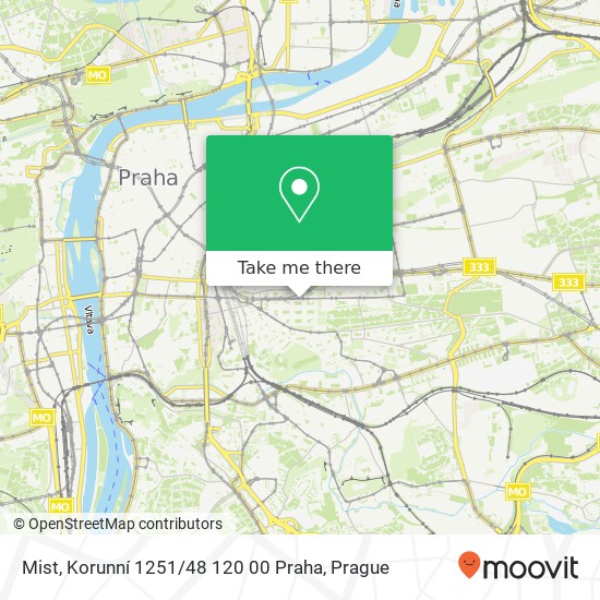 Карта Mist, Korunní 1251 / 48 120 00 Praha