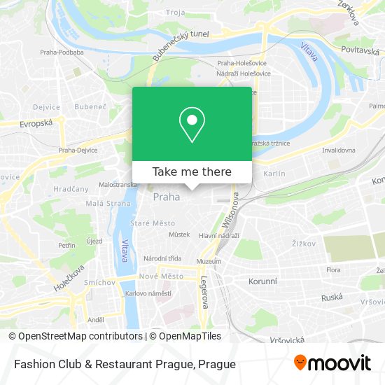 Карта Fashion Club & Restaurant Prague