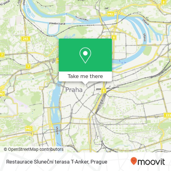 Карта Restaurace Sluneční terasa T-Anker, náměstí Republiky 8 110 00 Praha