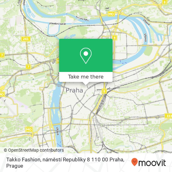 Карта Takko Fashion, náměstí Republiky 8 110 00 Praha