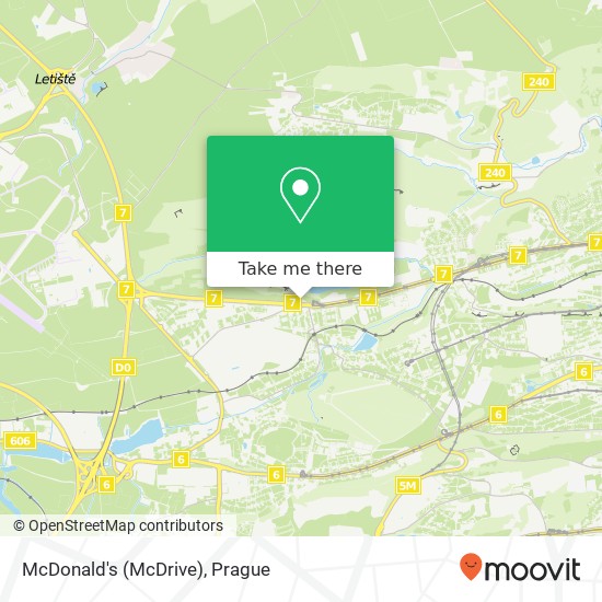 Карта McDonald's (McDrive), Evropská 204 161 00 Praha