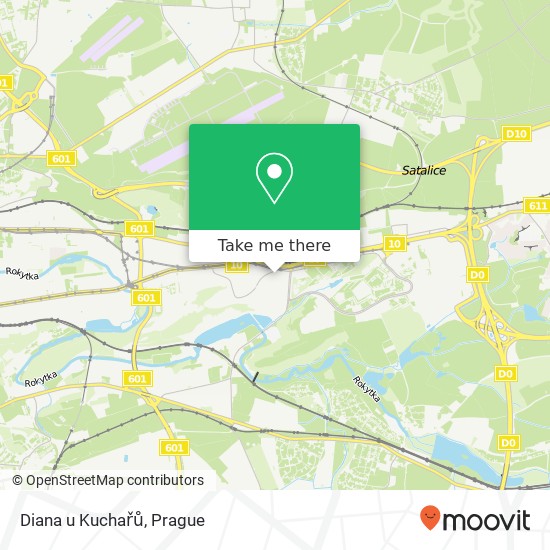 Diana u Kuchařů, Slévačská 48 198 00 Praha map