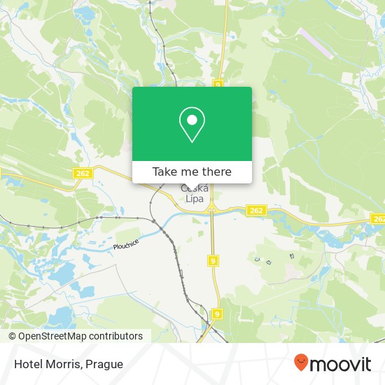 Карта Hotel Morris, náměstí T. G. Masaryka 11 470 01 Česká Lípa