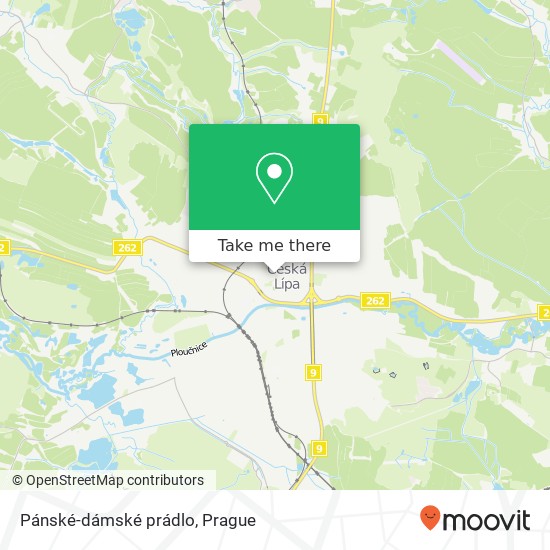 Карта Pánské-dámské prádlo, Klášterní 2 470 01 Česká Lípa
