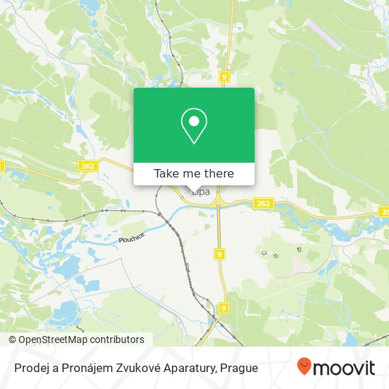 Карта Prodej a Pronájem Zvukové Aparatury, Sokolská Česká Lípa