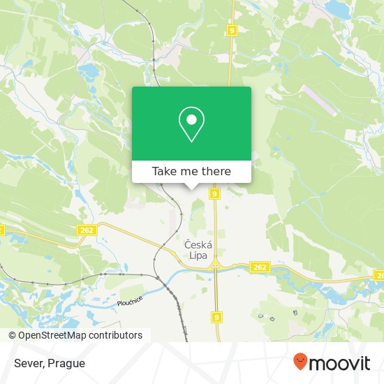 Карта Sever, Okružní 470 01 Česká Lípa