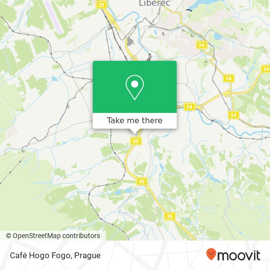 Карта Café Hogo Fogo, České mládeže 463 12 Liberec