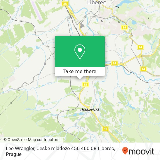 Lee Wrangler, České mládeže 456 460 08 Liberec map