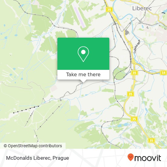 Карта McDonalds Liberec, České mládeže 461 460 08 Liberec