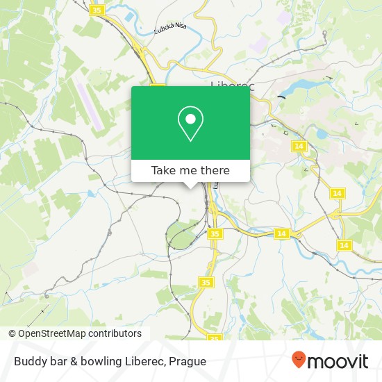 Buddy bar & bowling Liberec map