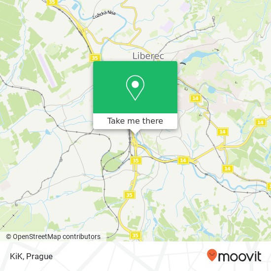 KiK, Dr. Milady Horákové 460 06 Liberec map