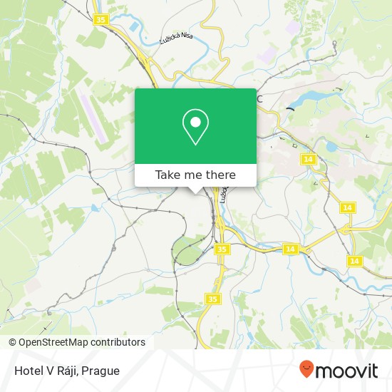 Карта Hotel V Ráji, 28. října 32 460 06 Liberec