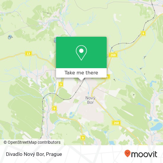 Divadlo Nový Bor map