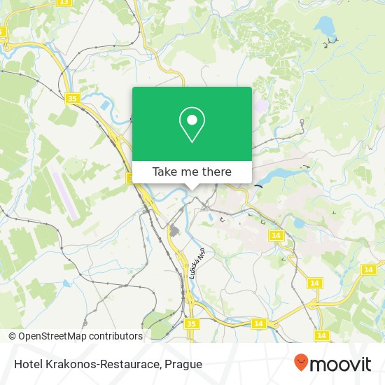 Карта Hotel Krakonos-Restaurace, Barvířská 32 / 6 460 10 Liberec