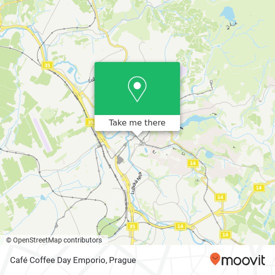 Карта Café Coffee Day Emporio, náměstí Soukenné 460 01 Liberec