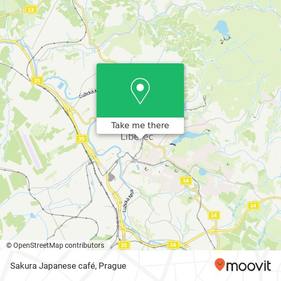 Карта Sakura Japanese café, 5. května 460 01 Liberec