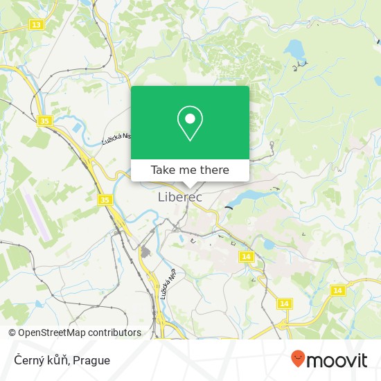 Карта Černý kůň, náměstí Nerudovo 460 01 Liberec