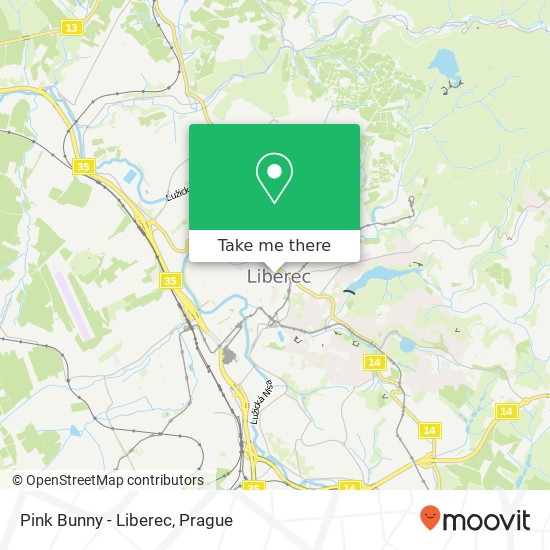 Pink Bunny - Liberec map