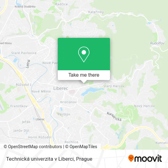 Карта Technická univerzita v Liberci