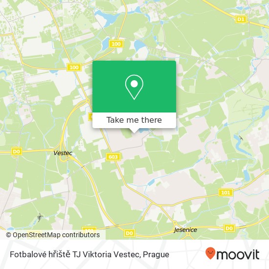Карта Fotbalové hřiště TJ Viktoria Vestec
