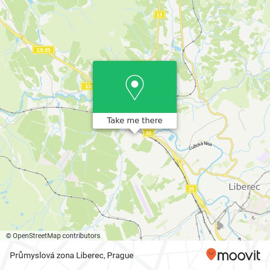 Průmyslová zona Liberec map