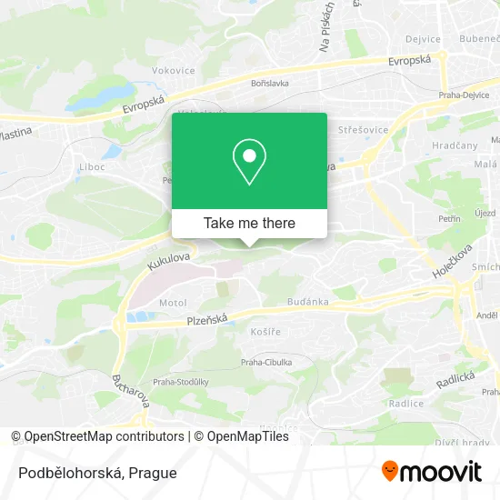 Карта Podbělohorská