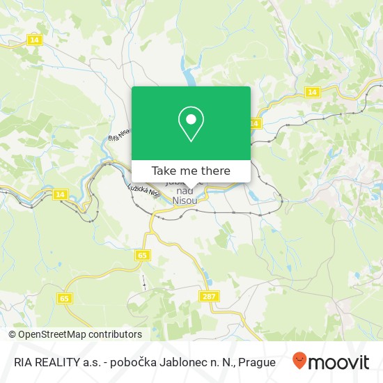 RIA REALITY a.s. - pobočka Jablonec n. N. map