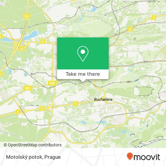 Motolský potok map