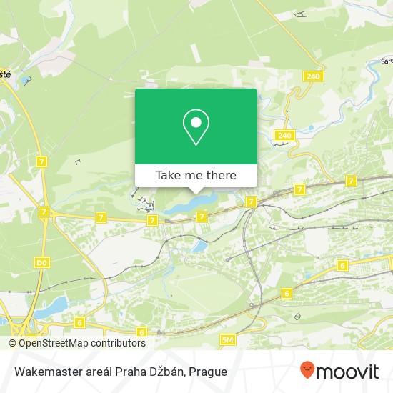 Wakemaster areál Praha Džbán map